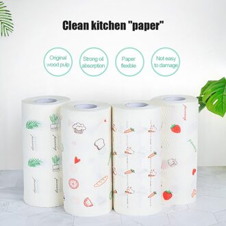 Wegwerp Natuurlijke Paddle Gedrukt Keuken Papieren Handdoek Papier Vaatdoek Olie Absorberende Schoonmaken Keuken Accessoires Willekeurige Kleur 5 stks