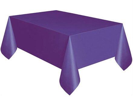 Wegwerp Plastic Tafelkleed Print Kleur Roze Bruiloft Verjaardag Party Tafel Dekken Rechthoek Bureau Doek Veeg Covers Tafelkleed paars
