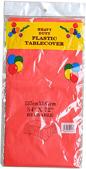 Wegwerp Plastic Tafelkleed, Rechthoek 6 X 4.5ft, Tafel Covers Voor Feesten, Festivals, Bars, Anniversary rood