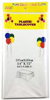 Wegwerp Plastic Tafelkleed, Rechthoek 6 X 4.5ft, Tafel Covers Voor Feesten, Festivals, Bars, Anniversary wit