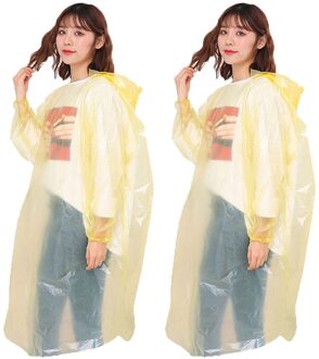 Wegwerp Regenjas Adult Emergency Waterdichte Poncho Reizen Wandelen Camping Regenjas Unisex Regenkleding Camping Regen Jas geel