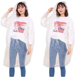 Wegwerp Regenjas Adult Emergency Waterdichte Poncho Reizen Wandelen Camping Regenjas Unisex Regenkleding Camping Regen Jas wit