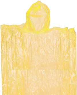 Wegwerp regenponcho - geel - voor kinderen - 63 x 70 cm - polyester - regenkleding - One size