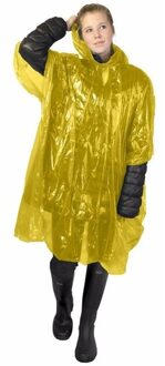 Wegwerp regenponcho - geel - voor volwassenen - met capuchon - budget line - One size