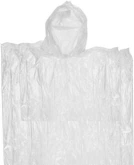Wegwerp regenponcho - Pakket van 10x stuks - transparant - voor kinderen - 63 x 70 cm - polyester - One size