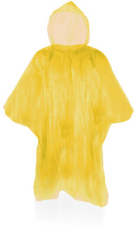 Wegwerp regenponcho - Pakket van 8x stuks - geel - voor kinderen - 63 x 70 cm - polyester - regenkle - One size
