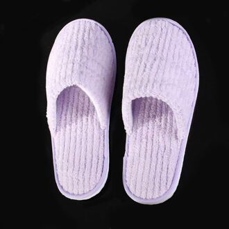 Wegwerp Slippers Mannen en Vrouwen Hotel Levert Verdikking antislip Coral Fluwelen Thuis Gast Slippers Draagbare Reizen Schoenen Mannelijke lavendel