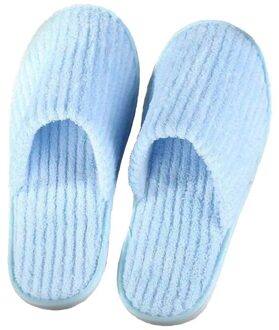 Wegwerp Slippers Mannen en Vrouwen Hotel Levert Verdikking antislip Coral Fluwelen Thuis Gast Slippers Draagbare Reizen Schoenen Mannelijke lucht blauw