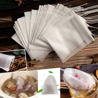 Wegwerp Thee Bag Non Woven Trekkoord Thee Soep Spice Filter Zakken Keuken Multifunctionele Doek Voedsel Filter Zak 200 Pcs Theezakjes
