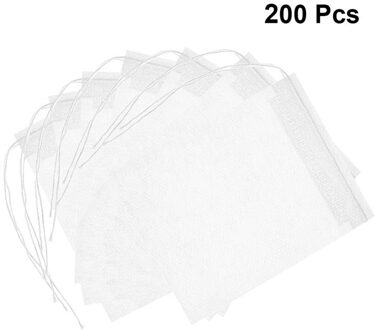 Wegwerp Theezakjes 200Pcs Non Geweven Stof Trekkoord Theepot Herbruikbare Filter Zakken Keuken Theezakjes Voor Kruid Losse Thee
