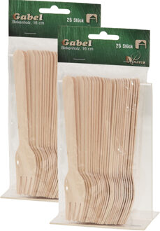 Wegwerp vorkjes - 100x stuks - hout - 16 cm - hout - BBQ / picknick bestek