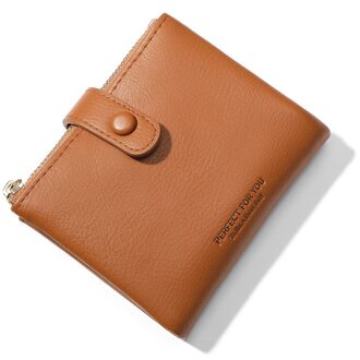 Weichen Twee Rits Vrouwen Portemonnee Pu Lederen Dames Portemonnee Vrouwelijke Kaarthouder Kleine Portefeuilles Voor vrouwen bruin