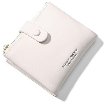 Weichen Twee Rits Vrouwen Portemonnee Pu Lederen Dames Portemonnee Vrouwelijke Kaarthouder Kleine Portefeuilles Voor vrouwen wit