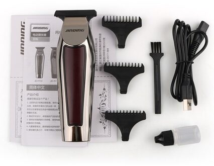 Weidz Draadloze Gold Hair Trimmer Met Haak Rood Lading Display Usb Lading Tondeuse Olie 0.5Mm Limiet Kam Sets bruin