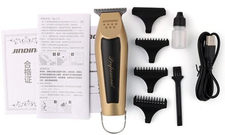 Weidz Draadloze Gold Hair Trimmer Met Haak Rood Lading Display Usb Lading Tondeuse Olie 0.5Mm Limiet Kam Sets zwart