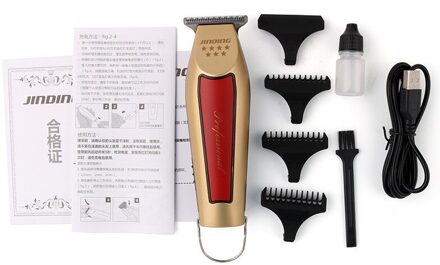 Weidz Draadloze Gold Hair Trimmer Met Haak Rood Lading Display Usb Lading Tondeuse Olie 0.5Mm Limiet Kam Sets