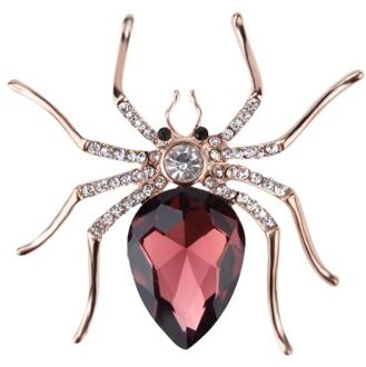 WEIMANJINGDIAN Exquisite Red Crystal Spider Broche Pins voor Vrouwen paars goud