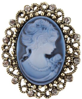Weimanjingdian Fabriek Directe Verkoop Vintage Queen 'S Cameo Broche Pins Vrouwen Ornament Sieraden blauw