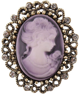 Weimanjingdian Fabriek Directe Verkoop Vintage Queen 'S Cameo Broche Pins Vrouwen Ornament Sieraden paars