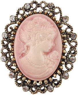Weimanjingdian Fabriek Directe Verkoop Vintage Queen 'S Cameo Broche Pins Vrouwen Ornament Sieraden roze