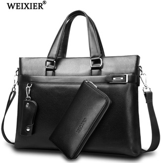WEIXIER Brand Men Bag High Quality Classic PU Leather Man Briefcase Men's Business Handbag Messenger Bags Computer Laptop Bag