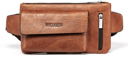 WEIXIER Men's Vintage Chest Bag Waist Packs Bag Male Casual Messenger Bag Small Retro Crossbody Bags 2020 PU Fashion New Leather