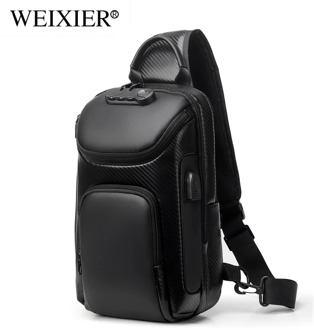 WEIXIER New Multifunction Crossbody Bag Anti-theft Shoulder Messenger Bags Male Waterproof Short Trip Chest Bag Pack 9550