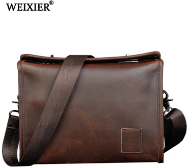 WEIXIER PU Leathe Business Men Brand Fashion Men Bag Shoulder Bag Travel Small ipad Crossbody Bag Casual Fashion Messenger