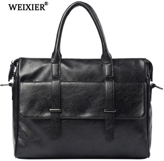 WEIXIER PU Leather Business Bag Men's Vintage Men's ShoulderCrossbody bag tote Handbag Laptop Bag Fashion Luxury shoulder bag
