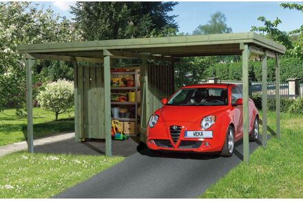 Weka Carport 607 Gr.1 + Berging 389x478cm