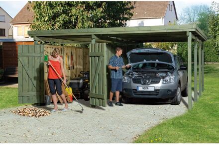 Weka Carport 607 Gr.3 Met Berging 478x579cm