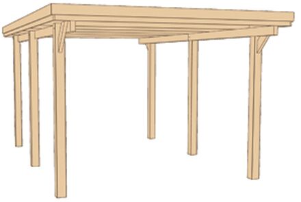 Weka Carport 617 Gr.1 Enkel 294x398cm