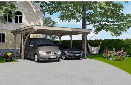 Weka Dubbele Carport 616 A Met Ronde Boog 500x500cm