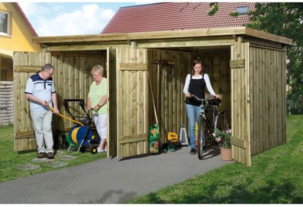 Weka Tuinhuis 607 - Geïmpregneerd - Dubbele Deur - 214x389cm