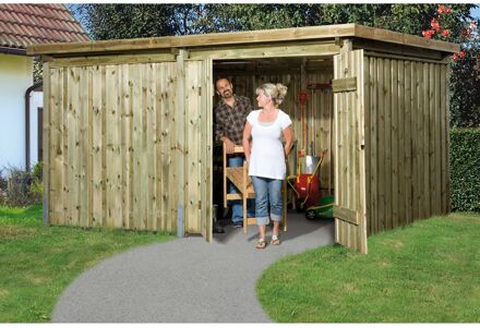 Weka Tuinhuis 607 - Geïmpregneerd - Enkele Deur - 214x389cm - M³