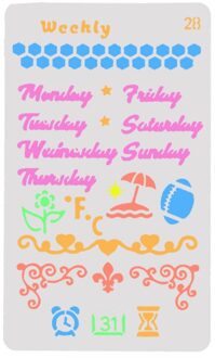 Wekelijkse Gelaagdheid Stencils voor Diy scrapbook/fotoalbum Decoratieve Embossing kleuring, schilderen stencil, home decor