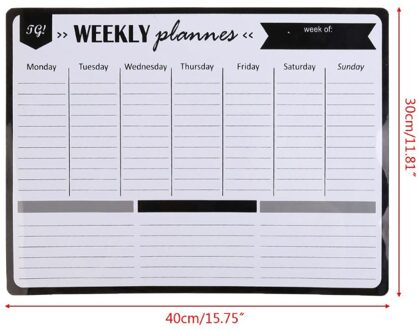 Wekelijkse Planner Zachte Magnetische Whiteboard Magneten Bericht Herinneren Memo Pad 090F