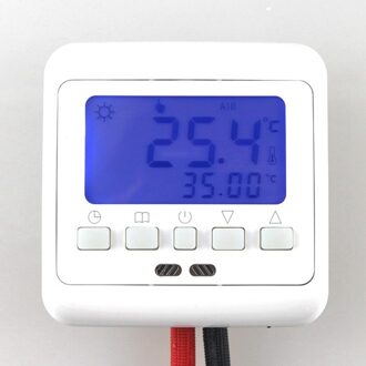 Wekelijkse Programmeerbare Temperatuurregelaar Vloerverwarming Thermostaat Touchscreen Wit LCD Backlight BYL104B met NTC Sensor blauw