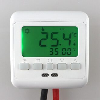 Wekelijkse Programmeerbare Temperatuurregelaar Vloerverwarming Thermostaat Touchscreen Wit LCD Backlight BYL104B met NTC Sensor groen