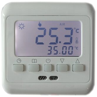 Wekelijkse Programmeerbare Temperatuurregelaar Vloerverwarming Thermostaat Touchscreen Wit LCD Backlight BYL104B met NTC Sensor