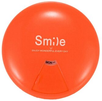 Wekelijkse Roterende Pill Box Case Reizen Camping Geneeskunde Splitter Tablet Organizer Portable oranje