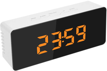 Wekker Digitale Led Grote Display Draagbare Moderne Battery Operated Spiegel Intelligente Wekker Met Led Digitale Scherm oranje