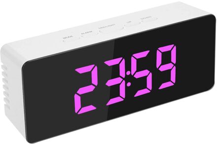 Wekker Digitale Led Grote Display Draagbare Moderne Battery Operated Spiegel Intelligente Wekker Met Led Digitale Scherm roze