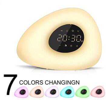 Wekker Wake Up Light Zonsondergang Zonsopgang Simulatie 10 Natuurgeluiden 7 Kleuren Licht Touch Control RGB Dimbare Night Lamp EU plug