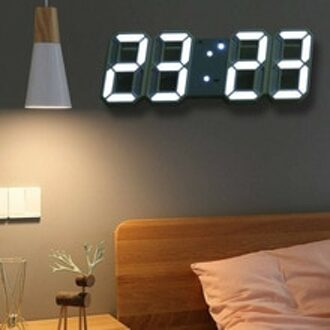 Wekker Wandklok W/Digitale Display Moderne Witte 24/12 Uur Timer Voor Kantoor Slaapkamer Woondecoratie Accessoires