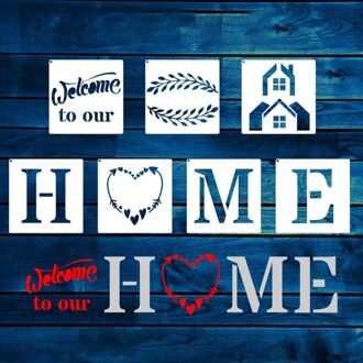 "Welco M.e Naar Onze Home" Pet Krijt Stencil Cut Schilderen Template Vloer Wandtegel Meubels Stencils Mandala Schilderen stencils