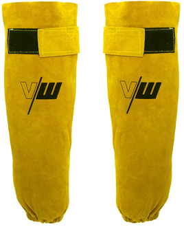Welder Arm Protective Sleeve Cowhide Leather Resistant Cotton Sleeves for Arc Welding Plasma Cutting Working Sleeves