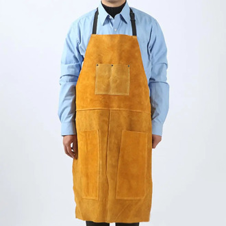 Welding Apron Leather Cowhide Welder Protect Cloths Professional Carpenter Blacksmith Garden Clothing Brown Color Working Apron