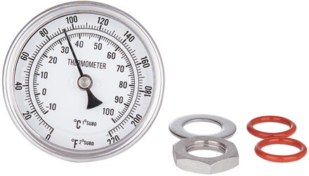 Weldless bi-metaal Thermometer Kit, 3 "Gezicht & 2" Sonde, 1/2 "MNPT, 0 ~ 220F graden Homebrew bier Kettle wijnmaken Homebrew Mash