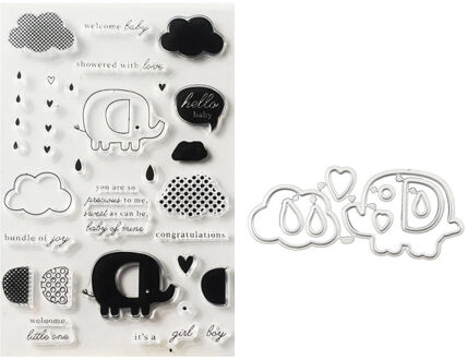 Welkom baby Transparant clear stempel/Matched Metalen Snijden Sterven Stencil voor DIY Scrapbooking Decoratieve Embossing kaart maken enkel en alleen postzegel